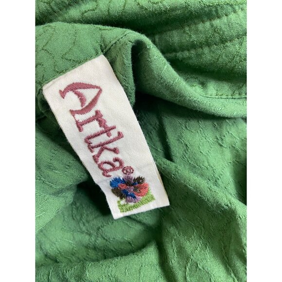 Artka Womens Green Brown Peasant Tiered Ruffle Skirt size Medium Lagenlook Artsy - Picture 3 of 14